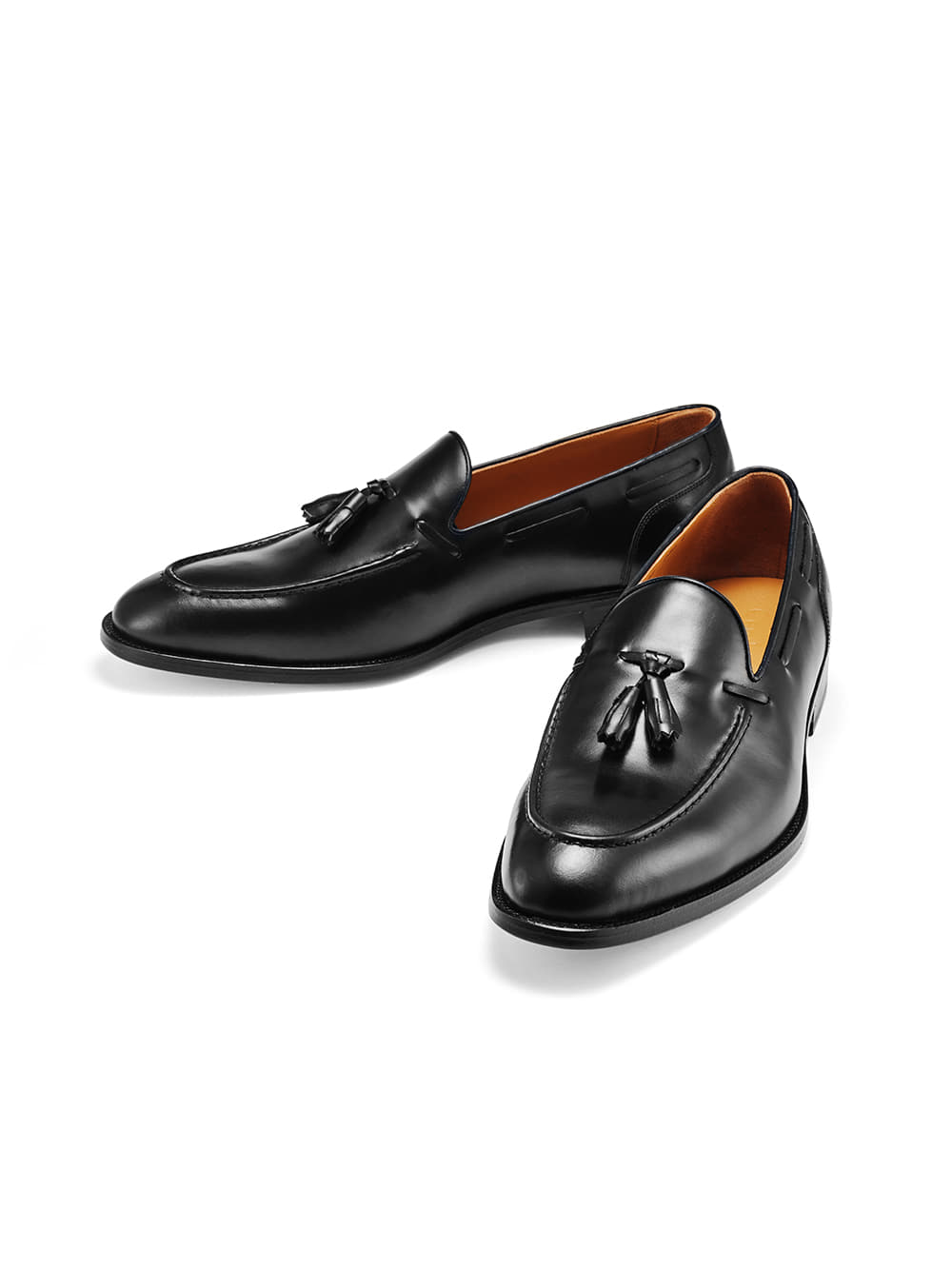 Tassel  Side Detail Leather Loafers (Black)
