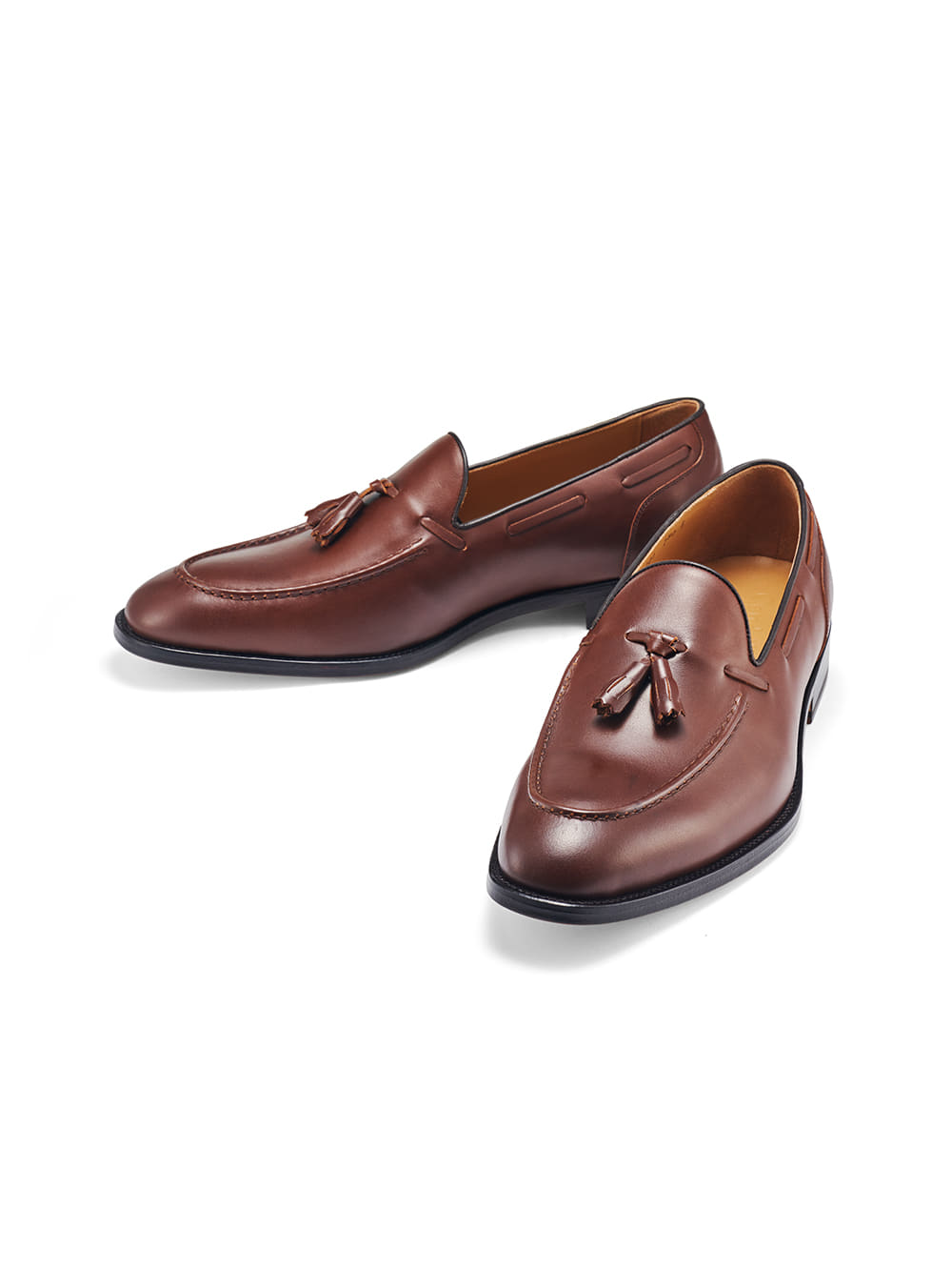 Tassel  Side Detail Leather Loafers (Brown)